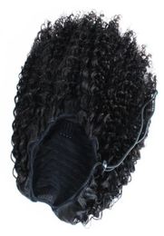 Afro Puff Ponytail Kinky Drawstring Ponytails Hair Extensions For African American 3C 4C Human Hair Pony tail Curly Hairpieces Top6031648