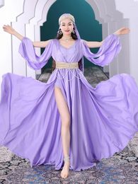 Stage Wear Belly Dance Skirt Court Silk Folk Muwashahat Robe Performance Costume Accessories Prop