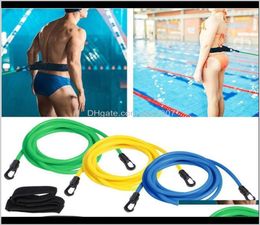 Accessories Adjustable Swim Training Resistance Elastic Belt Adult Kids Exerciser Leash Mesh Pocket Safety Rope Swimming Pool Part2127678