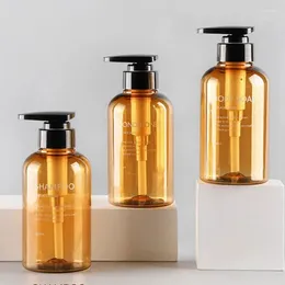 Liquid Soap Dispenser Shampoo Bottled Set 300ml/500ml Body Wash Hair Conditioner Refillable Bottle 3 In 1 Bathroom Plastic Storage