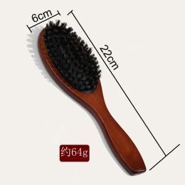 Natural Boar Bristle Hairbrush Massage Comb Anti-static Hair Scalp Paddle Brush Beech Wood Handle Hair Brush Combs Styling Tools