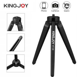 Tripods Kingjoy Mini Phone Tripod Camera Aluminium Stand Tripod For Mobile Stabiliser Holder Flexible Table Tripode Stand Projector KT30