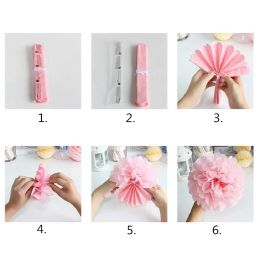 1pc 12" 30cm Multiple colors Hanging Paper Ball Pom Pom Flower for office Home Party Garden birthday wedding arrangement decor