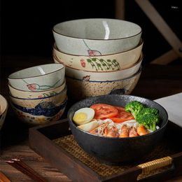 Bowls Japanese 8 Inch Ceramic Soup Bowl Large Household Tableware Hand-painted Noodle Home Restaurant Kitchen Dinnerware