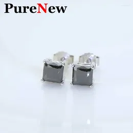 Stud Earrings Pure 1CT Black Moissanite Diamond For Women And Men Original 925 Sterling Silver Top Quality