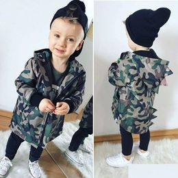 Jackets Pudcoco Inosaur Hooded Kids Baby Boys Camouflage Zipper Clothes Hoodie Tops Jacket Coat Drop Delivery Maternity Clothing Outw Dhuoc