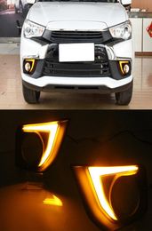 1 Set LED Daytime Running Lights DRL Fog lamp cover with yellow signal For Mitsubishi Outlander Sport ASX RVR 2016 2017 2018 20191631911