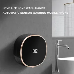 Liquid Soap Dispenser Wall Mount Automatic Foam Dispensers Led Temperature Display Sensor Machine Infrared Y1e2