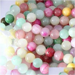 Other Beads Round Natural Mixed Jasper Stone Rock 4Mm 6Mm 8Mm 10Mm 12Mm Lot For Jewellery Making Diy Bracelet Findings Drop Delivery Lo Dh3Uk