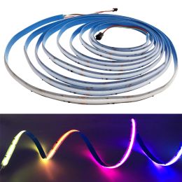 DC5V WS2812 12V 24V WS2811 Smart COB FOB Led Light Strip 3Pin Individually Addressable RGB Pixels Colourful Dream Colour Flexible