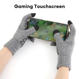 Knitted Cycling Gloves Touch Screen Gloves Winter Warm Sports Gloves Men Women Thermal Mittens for Driving Skiing Skating