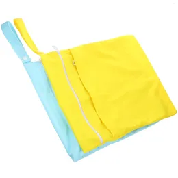 Laundry Bags 2pcs Stylish Storage Zipper Wet Bag Portable Daily Travel Pouch