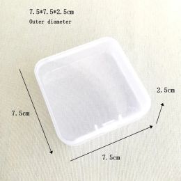 7.5cm Square Transparent PP Plastic Jewellery Storage Box With Lid Clear Empty Parts Accessories Face Mask Box Pencil Boxes