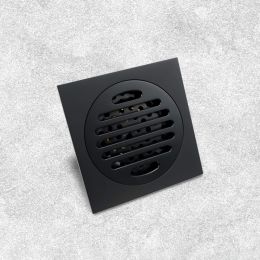 Black Brass 10 X 10 CM Shower Floor Drain Washroom Bathroom Invisible Drain Cover Square Waste Floor Drain