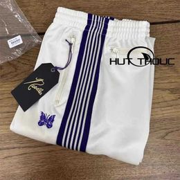 Men's Shorts 23SS Streetwear White Needles Sweatpants Men Women Top Version Embroidered Butterfly Fashion AWGE Drawstring Track Pants J240409