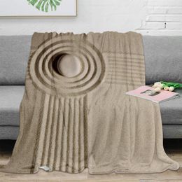 Blankets Zen Sand Stone Throw Blanket Warm Plush Portable Travel Camping Picnic