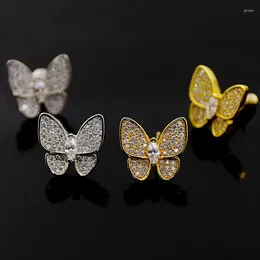 Stud Earrings High Quality Inlay Zircon Butterfly Ear Studs For Women Fashion Jewelry