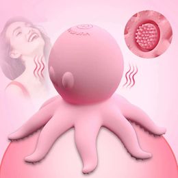 Octopus Vibrators For Women Nipple Clitoris Rotate 10 Speed Vibrating Bullet Pump Suction Cup Breast Stimulator Adult sexy