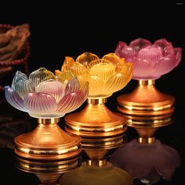 Candle Holders Flower Light Holder Stand Ghee Lamp Tea Candlestick Buddhist Altar Crafts For Dining Room Home Decor