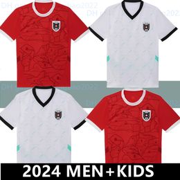 size S-4XL Austria 2024 soccer jersey sets red tops white tees 24-25 National football jerseys Home Away M. Sabitzer