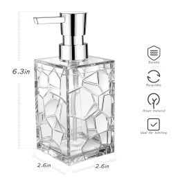 320ml Soap Dispenser Transparent Clear Glass Bottle Bathroom Hand Sanitizer Shampoo Shower Gel Refillable Pump Bottle Container
