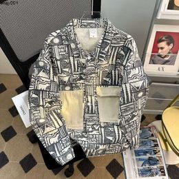 Denim Autumn Brand Handsome Printed Trendy Mens Jacket