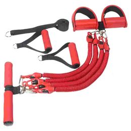 Exercise Resistance Bands Four-tube Pull Rope Tension Pedal Yoga Red Foot Pulling Fitness240325