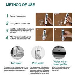 TDS Digital Water Quality Tester , Water Purity Cheque 0-9990ppm Measurement for Swimming Pools Drinking Water Aquariums