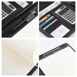 Leather Organiser Office Binder Pads Document PU Padfolio Manager Folder Case File Business