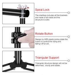 2X2 2X3 2.6X3M Background Frame Adjust Backdrops Support System Kits for Photography Photo Studio Birthday Wedding Party Stand