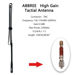ABBREE TNC Dual Band 144/430Mhz Gooseneck Foldable CS Tactical Antenna For TK-378 Harris AN/PRC-152 148 Marantz Walkie