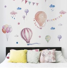 New Colour air balloon wall stickers girl style decorative stickers children039s room TV wall decoration stickers5848271