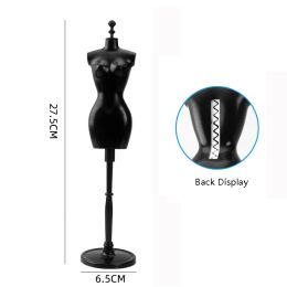 Bview Art 27.5CM High White Black Model Rack Mannequin Hanger, Plastic Doll Mannequin Display Stand