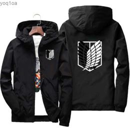 Men's Jackets Attack Titan New Outdoor Travel Mens Hooded Jacket Spring and Autumn Zipper Hooded Lightweight and Comfortable Camping and Hiking JacketL2404
