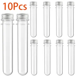 Storage Bottles 10Pcs 40ml Face Mask Refillable Clear Test Tubes Cylindrical PET Holder For Candy Bath Salt