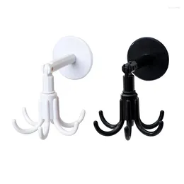 Hooks Hexagon Claw Rotating Hook Multifunctional Household Kitchen Toilet Spoon Holder Key Storage Self-Adhesive Easy To Use
