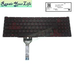 Keyboards PTBR Brazil Spanish US Backlit Keyboard for Acer Nitro 5 AN517 52 AN517 53 AN515 56 AN515 57 LG05PN10BRL Red Backlight New