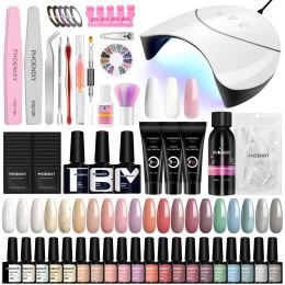 Dryers Nail Set Gel Nail Polish with 36w Uv Led Drying Lamp Semi Permanent Building Extension Gel Poly Nail Gel Set Nail Art Tools Kit