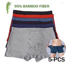 Underpants Fasion High Quality Bamboo Underwear Men XL XXL XXXL XXXXL 5XL 6XL Size Boxer Plus Flat Feet Panties Black