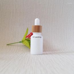 Storage Bottles Bamboo Cap 1oz Glass Opal White Porcelain Ceramic Essential Oil Dropper 100ml 50ml 30ml Bottle For Oil//beard