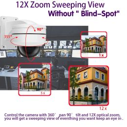 4K CCTV POE PTZ Dome Security Camera Outdoor Stree Waterproof Audio 10X Zoom IP Video Surveillance Camera System 5MP H.265 Cam