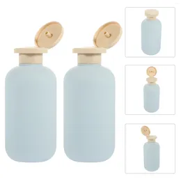 Liquid Soap Dispenser 2 Pcs Plastic Shampoo Bottles Hair Empty Refillable Lotion Wash Care Travel Lids