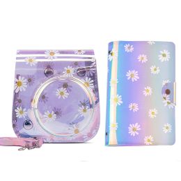 Camera 2023 For Fujifilm Instax Mini 11 Camera Daisy PVC Case Bag with Shoulder Strap Carrying Instax Mini Bags + 96 Pockets PVC Album