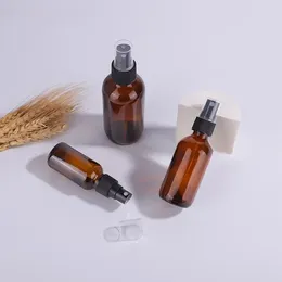 Storage Bottles 5pcs 60ml Glass Spray Amber Essential Oils Bottle Portable Fine Mist Hydrosol Atomizer Cleaning Solutions Sub-Bottling