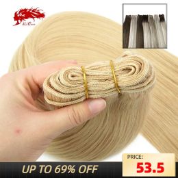 Ali Queen Hair Brazilian Human Hair Bundles Straight Raw Virgin Hair 14"-26" 100G/PC Blonde Hair Double Drawn Hair Weaving