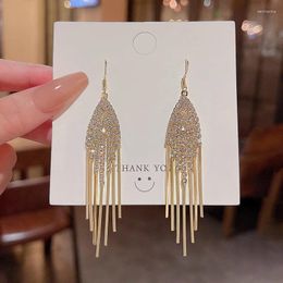 Dangle Earrings Light Luxury Long Tassel Water Drop For Women Party Gift Female Rhinestone Exquisite Jewelry