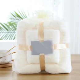 Towel Coral Velvet Absorbent Bath Towels Two In One Soft Comfortable Bathroom Set For Adults Travel Bathing Mesh Bag Gifts