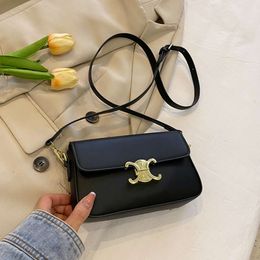 Leather Handbag Designer Sells New Women's Bags at 50% Discount Underarm Bag for New Fashionable Single Shoulder Crossbody Small Square
