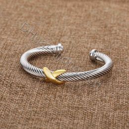 Cuff Bracelet Bracelets Bangle Series Letter for Women X Women Intersect Cable Cross Unusual Bangles Retro Ethnic Punk Jewelry Luxury Brand Jewellery U1S7