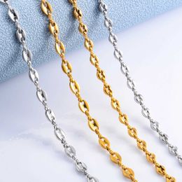Pendant Necklaces 5mm 4.5mm stainless steel coffee bean chain gold and silver necklace pig nose bracelet punk hip-hop fashion jewelryQ